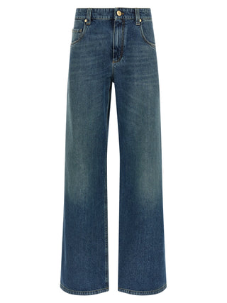 Jeans azules de algodón denim