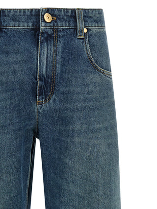 Jeans azules de algodón denim