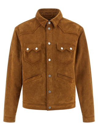 Beige Polyvinyl Leather Jacket