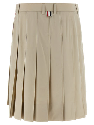 Beige Cotton Long Skirt