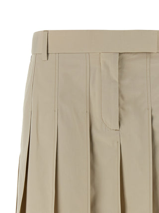 Beige Cotton Long Skirt
