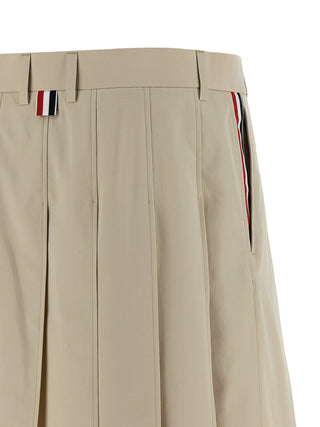 Beige Cotton Long Skirt