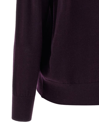 Purple Merino Wool Cardigan