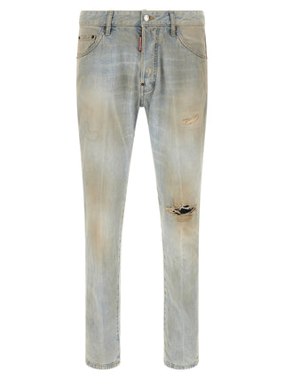 Jeans azules de algodón denim