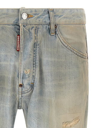 Jeans azules de algodón denim