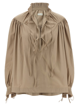 Blusa beige de algodón