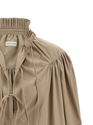Blusa beige de algodón