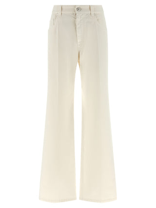 White Cotton Relaxed Fit Jeans