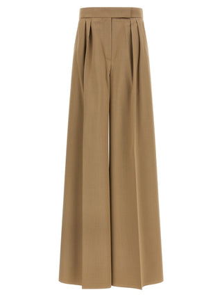 Brown Virgin Wool Casual Pants