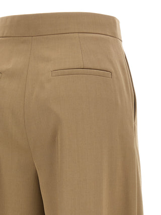 Brown Virgin Wool Casual Pants
