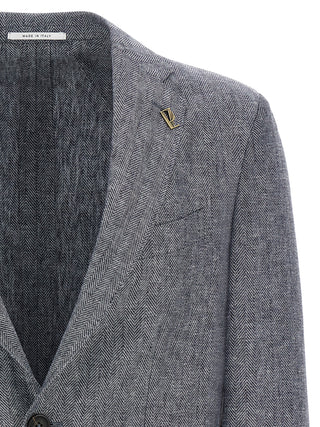 Blazer azul de lino