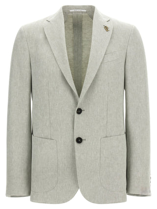 Bicolor Linen Blazer