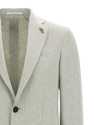 Bicolor Linen Blazer