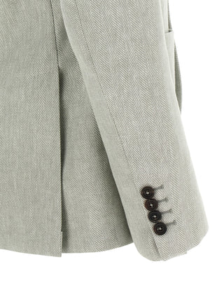 Bicolor Linen Blazer