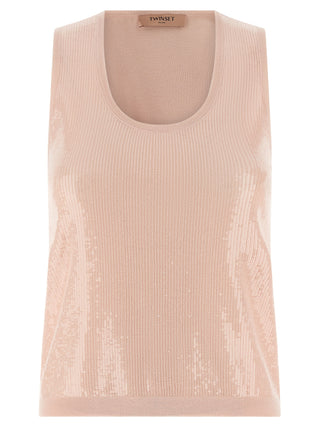 Multicolor Cotton Sleeveles T-Shirt