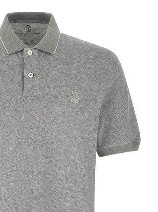 Gray Cotton Polo Shirt