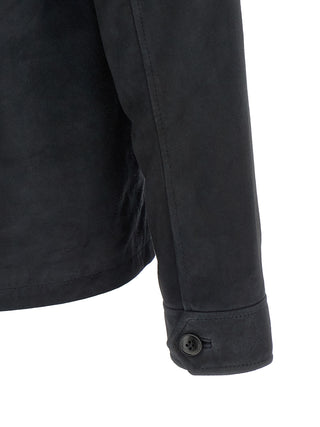 Blue Leather Leather Jacket