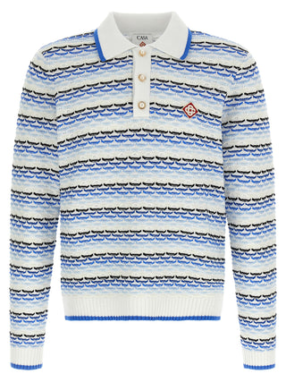 Blue Cotton Polo Shirt