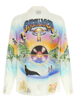 Blusa multicolor de lino