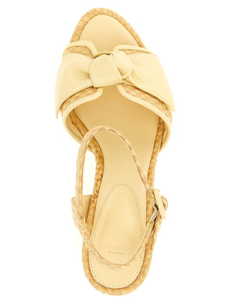 Bicolor Cowhide Platform Sandals