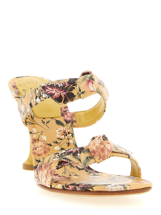 Bicolor Cowhide Stiletto Heel Sandals