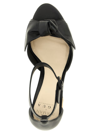 Black Cowhide Stiletto Heel Sandals