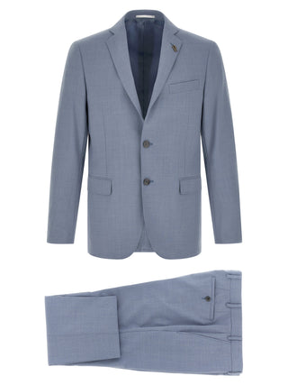 Blue Polyester Two-Piece Suit