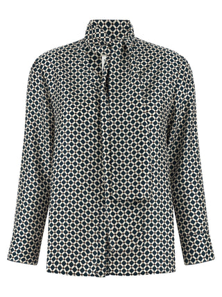 Blusa de seda azul  