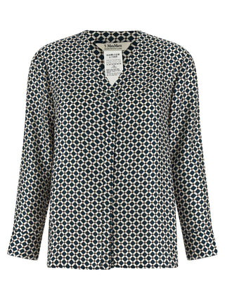 Blusa de seda azul  