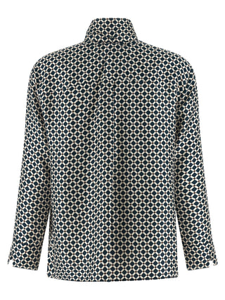 Blusa de seda azul  