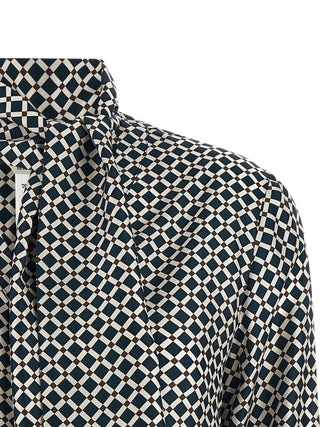 Blusa de seda azul  