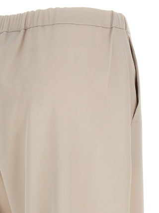 Beige Virgin Wool Athletic Pants