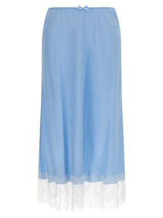 Blue Acetate Midi Skirt