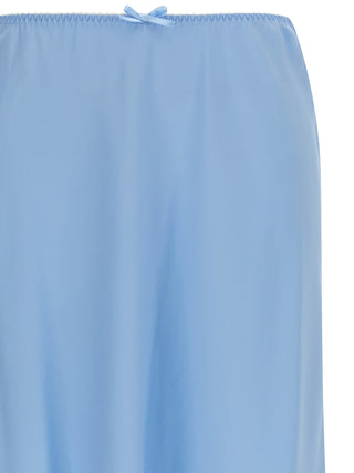 Blue Acetate Midi Skirt