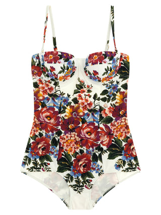 White Polyamide One-Piece Swimsuit