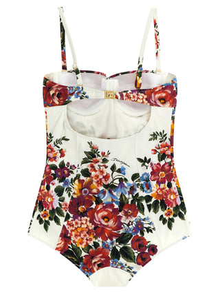 White Polyamide One-Piece Swimsuit
