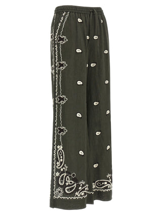 Pantalones casuales bicolor de lino