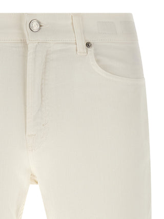 Jeans de algodón blanco de pierna recta