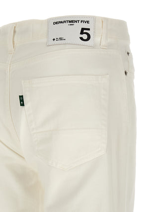 Jeans de algodón blanco de pierna recta
