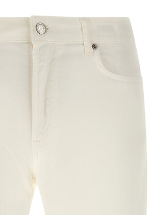 Jeans de algodón blanco de pierna recta
