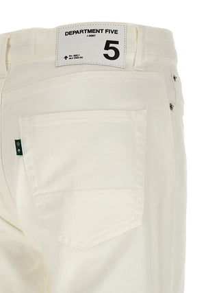 Jeans de algodón blanco de pierna recta