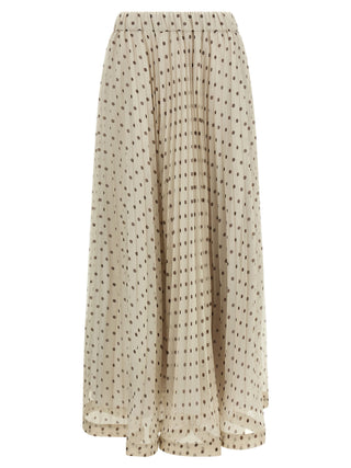 Beige Polyester Mini Skirt