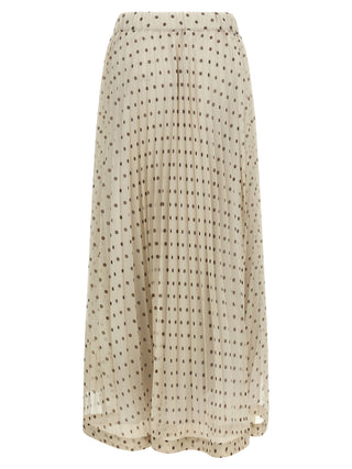 Beige Polyester Mini Skirt