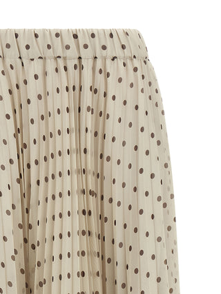 Beige Polyester Mini Skirt