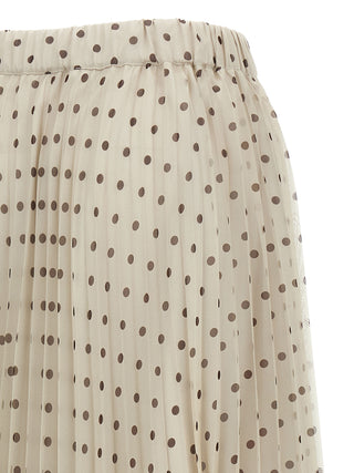 Beige Polyester Mini Skirt
