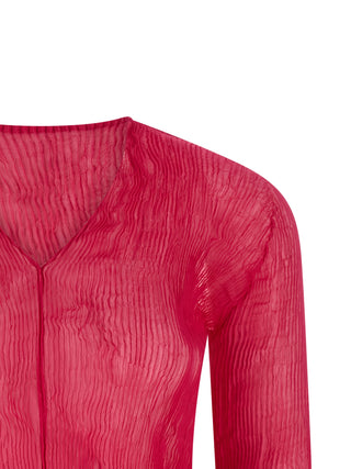 Fuchsia Polyester Shirt