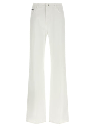 White Cotton Flared Jeans