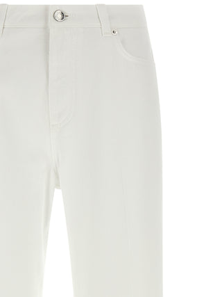 White Cotton Flared Jeans