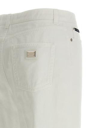 White Cotton Flared Jeans