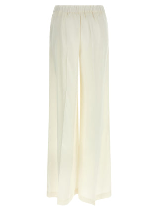 White Polyester Casual Pants